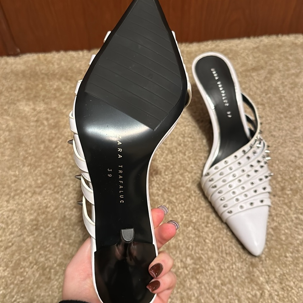 Zara white studded heels - Picture 6 of 7